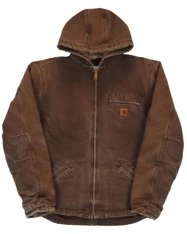 Carhartt Hooded Jacket Knit Fabric Woven Fabric Fleece Fabric Knit Fabric Woven Fabric Fleece Fabric