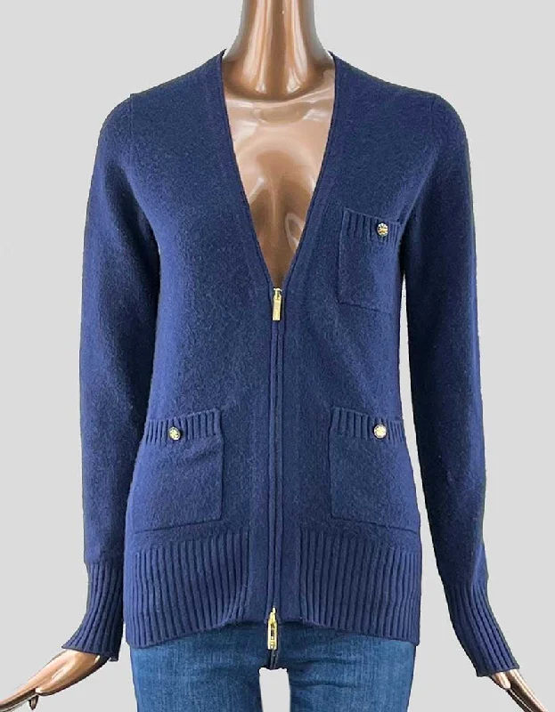 TORY BURCH Cashmere Cardigan - X-Small Fitted Slim Tailored Fitted Slim Tailored
