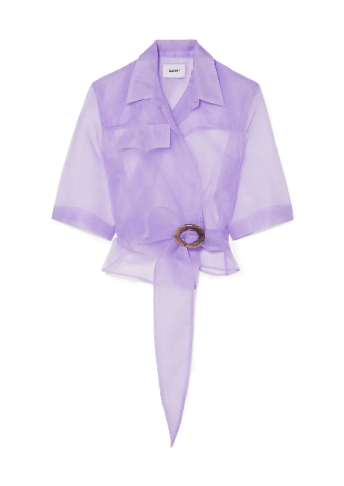 LILAC TUSCAN ORGANZA TRENCH COAT Satin Silk Chiffon