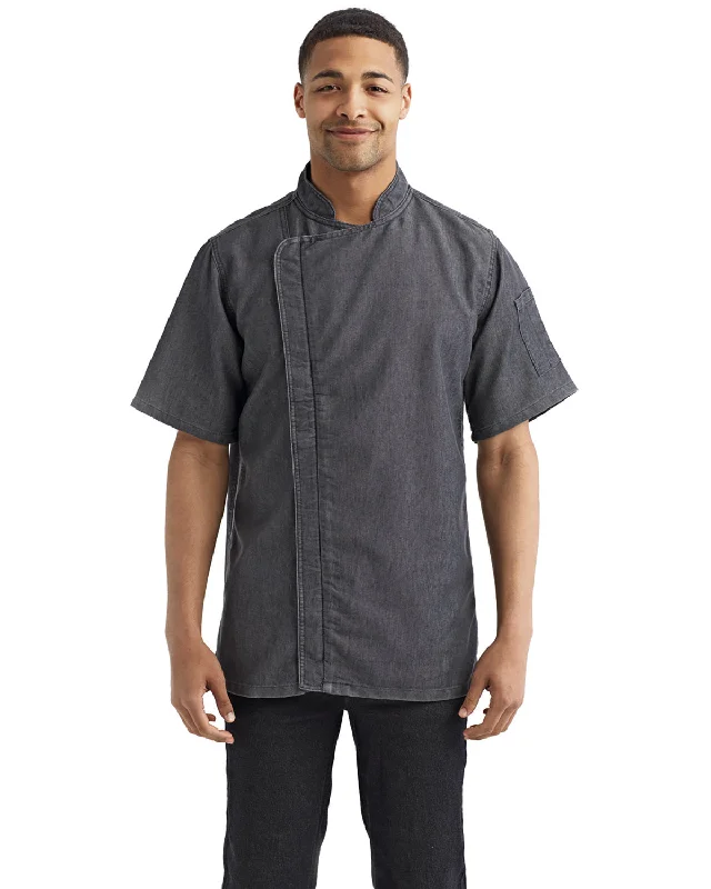 Artisan Collection by Reprime RP906 Unisex Zip-Close Short Sleeve Chef's Coat Anorak Windbreaker Fleece