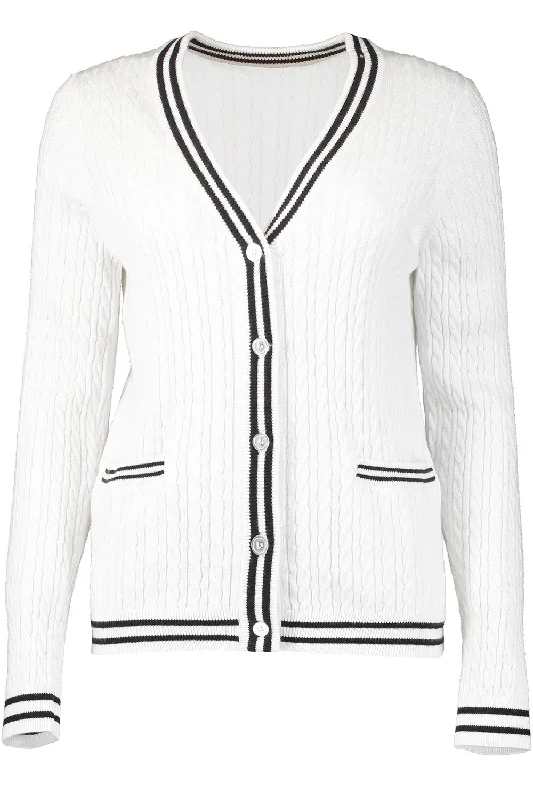 Cable Cardigan - White Combo Real Fur Shearling Chenille Real Fur Shearling Chenille Cable Cardigan - White Combo Real Fur Shearling Chenille Real Fur Shearling Chenille