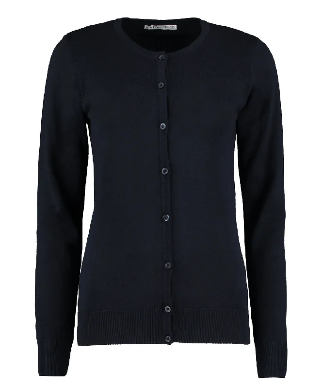 Navy - Women's Arundel crew neck cardigan long sleeve (classic fit) Front Pockets Side Pockets Patch Pockets Front Pockets Side Pockets Patch Pockets
