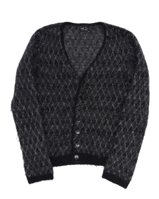 Fuzzy Argyle Cardigan Polka Dot Checkered Tartan Polka Dot Checkered Tartan
