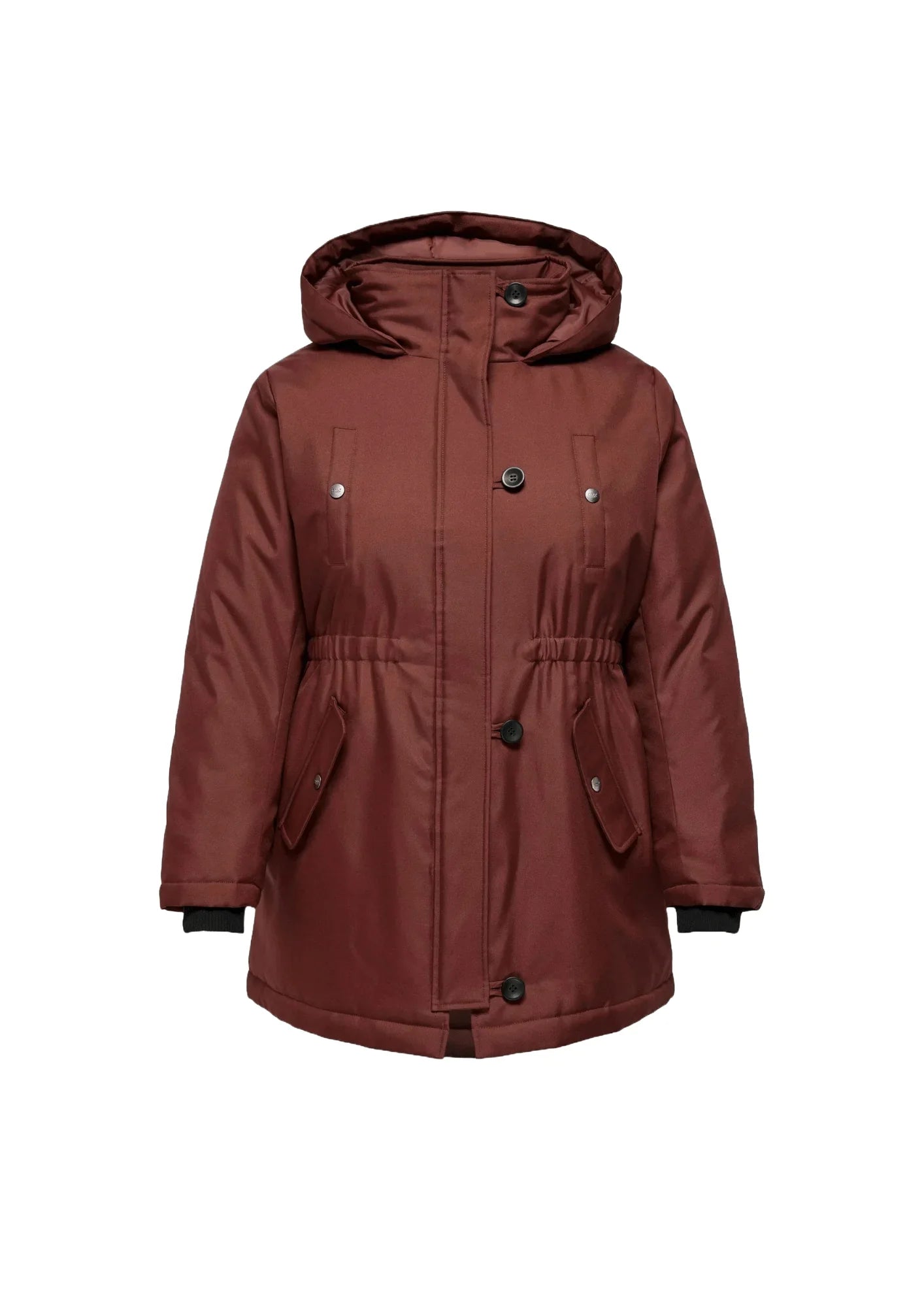 BURGUNDY WINTER COAT Zip Front Button Front Snap Front