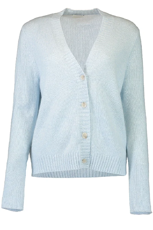 V-Neck Button Cardigan Mesh Cardigan Canvas Denim Mesh Cardigan Canvas Denim