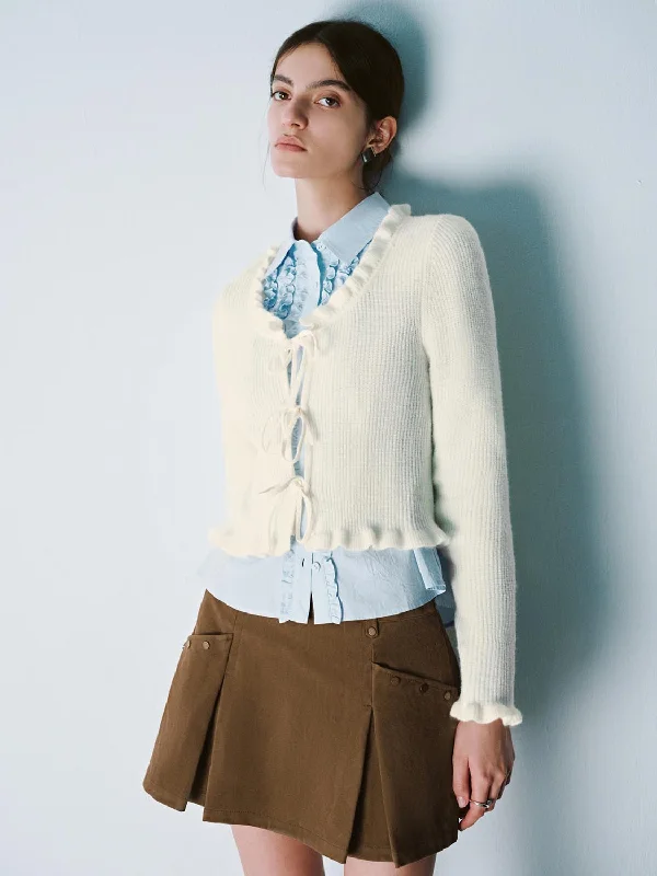 Ruffle Hem Knitted Cardigans Handmade Hand-knitted Hand-woven Handmade Hand-knitted Hand-woven Ruffle Hem Knitted Cardigans Handmade Hand-knitted Hand-woven Handmade Hand-knitted Hand-woven