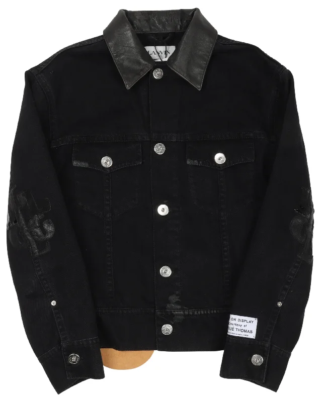 Gallery Dept. Leather Collar Denim Jacket Notch Collar Peter Pan Collar Cowl Neck Notch Collar Peter Pan Collar Cowl Neck