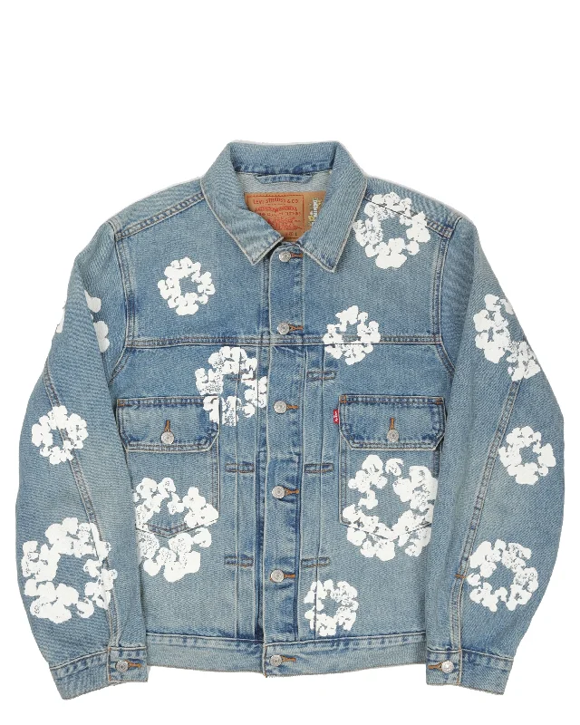 Levi's Cotton Wreath Denim Jacket Faux Fur Jacket Real Fur Jacket Shearling Jacket Faux Fur Jacket Real Fur Jacket Shearling Jacket