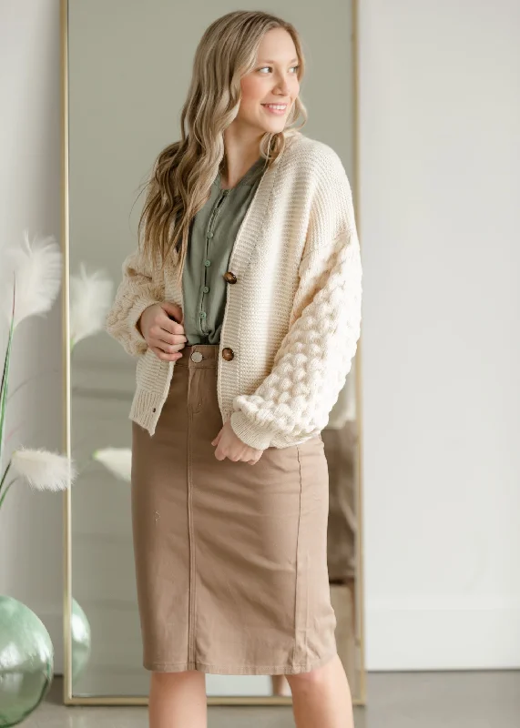 Button Up Balloon Sleeve Cardigan - FINAL SALE Ribbed Striped Patterned Ribbed Striped Patterned Button Up Balloon Sleeve Cardigan - FINAL SALE Ribbed Striped Patterned Ribbed Striped Patterned