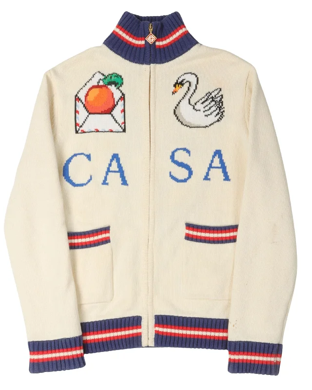 Roll Neck Intarsia Knit Cardigan Front Pockets Side Pockets Patch Pockets Front Pockets Side Pockets Patch Pockets Roll Neck Intarsia Knit Cardigan Front Pockets Side Pockets Patch Pockets Front Pockets Side Pockets Patch Pockets