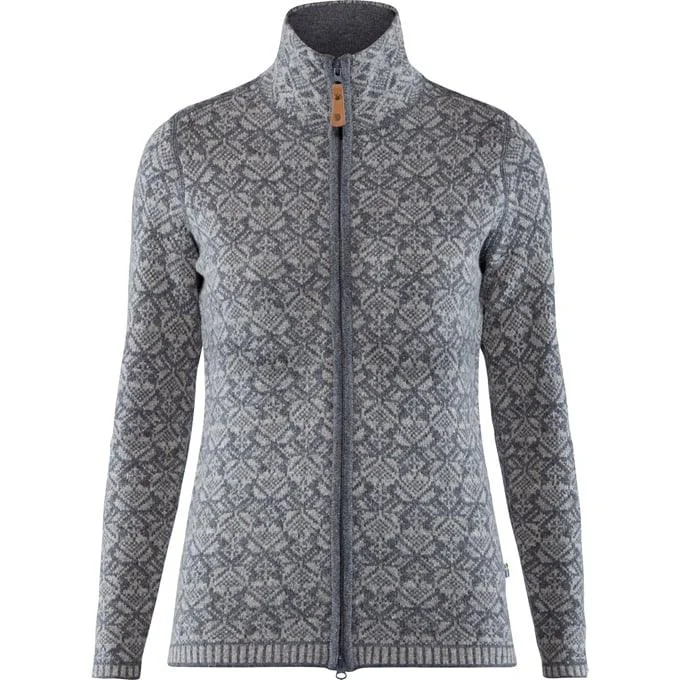 FJALLRAVEN SNOW CARDIGAN WOMENS Terry Blend Velvet Blend Canvas Blend Terry Blend Velvet Blend Canvas Blend