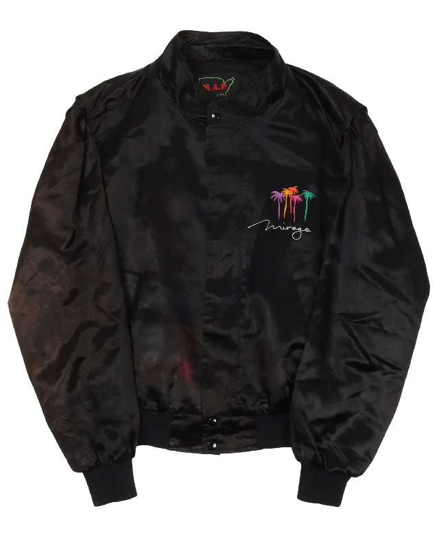 Mirage Las Vegas Satin Jacket Boat Neck Shawl Collar Notched Collar Boat Neck Shawl Collar Notched Collar
