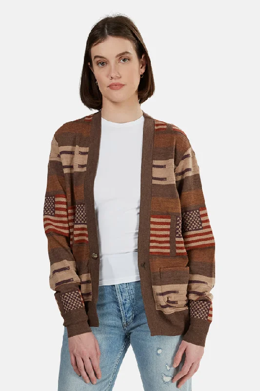 Brown Remi Relief Wool Native Boarder Cardigan Fitted Slim Tailored Fitted Slim Tailored Brown Remi Relief Wool Native Boarder Cardigan Fitted Slim Tailored Fitted Slim Tailored