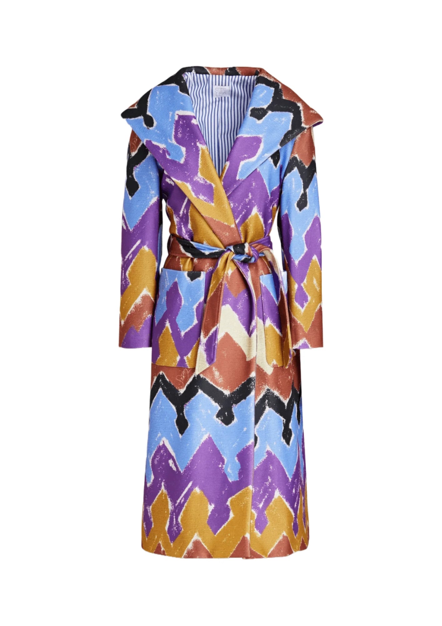 MULTICOLORED COAT Cotton Linen Terry