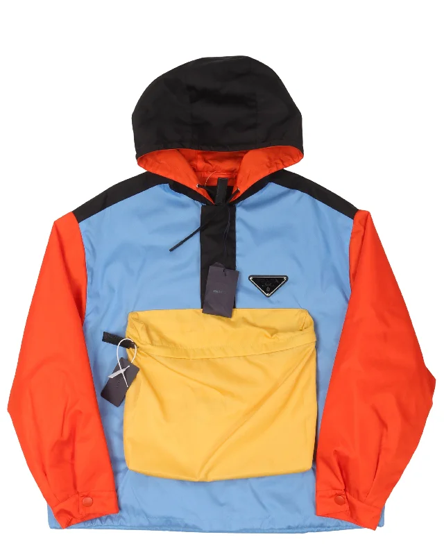 Multicolor Anorak Jacket Fleece Fabric Down Fabric Feather Fabric Fleece Fabric Down Fabric Feather Fabric
