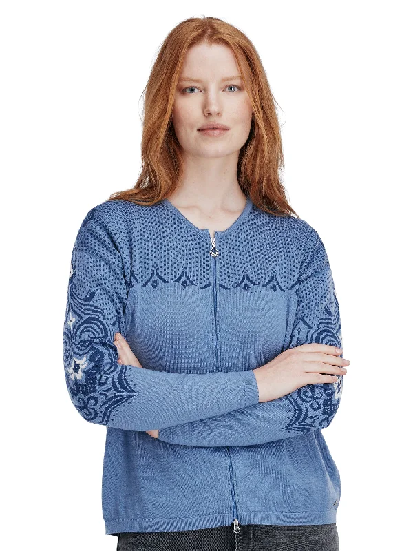 Dale of Norway - Rosendal Women's Jacket - Blue Zippered Jacket Buttoned Jacket Snapped Jacket Zippered Jacket Buttoned Jacket Snapped Jacket