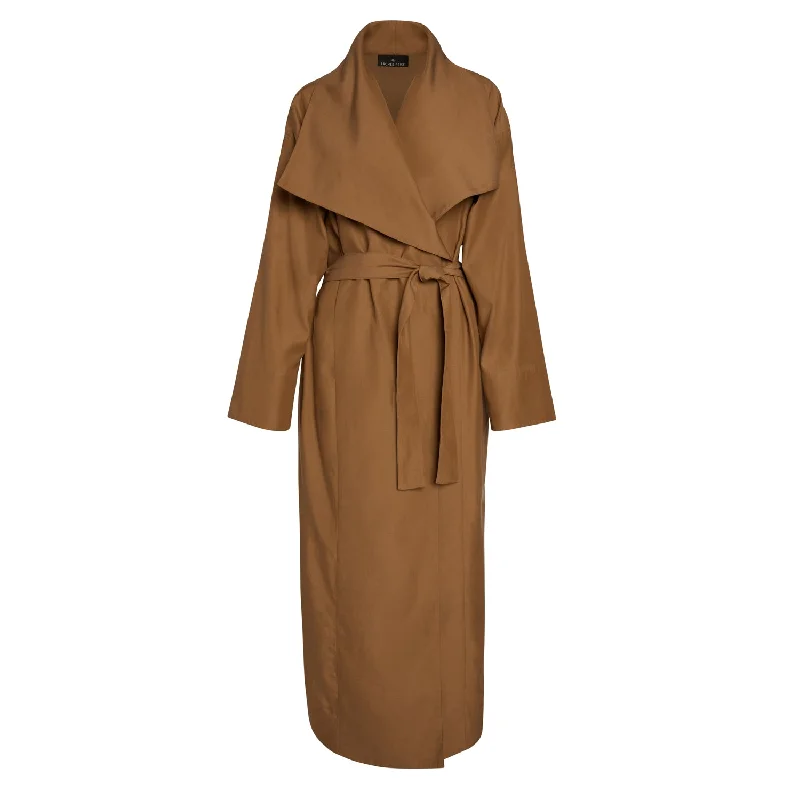 Lâcher Prise - Exode Camel Trench Coat Plaid Tartan Floral