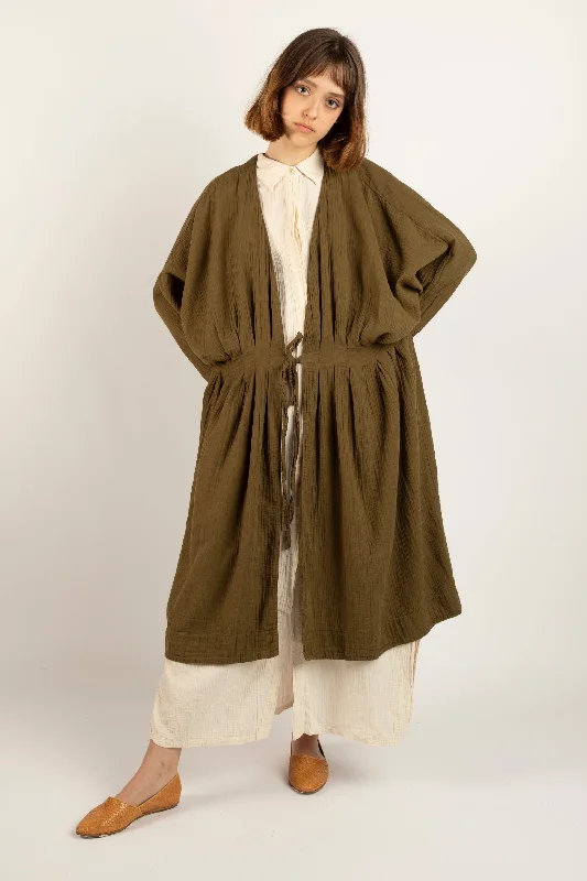 Zoe coat in kelp Fitted Loose Oversized