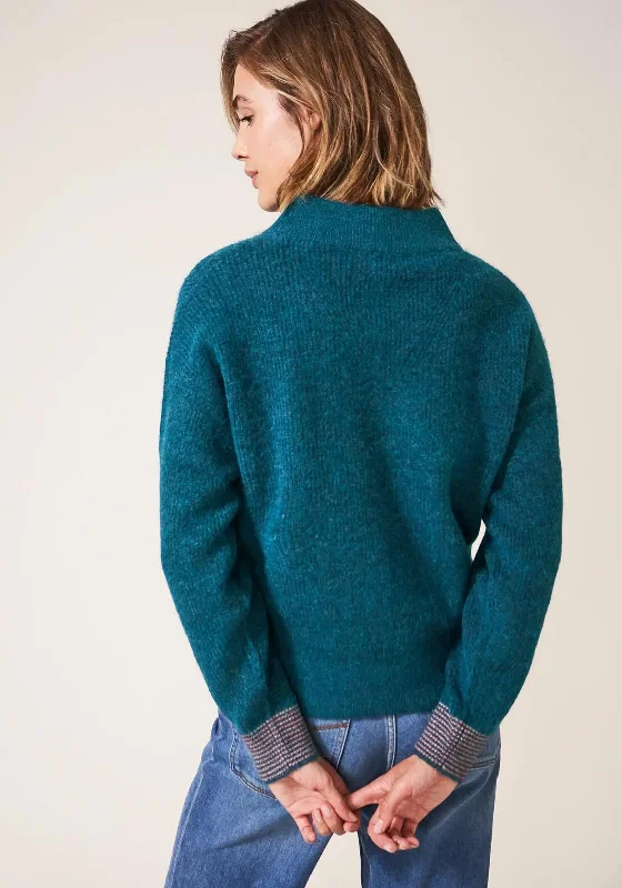 White Stuff Weekend Knitted Bomber Cardigan, Dark Teal Asymmetrical,ymmetric Pencil Cardigan Asymmetrical,ymmetric Pencil Cardigan