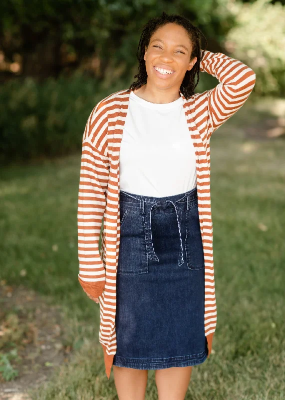 Caramel Striped Long Sleeve Cardigan - FINAL SALE Tailored Straight A-Line Tailored Straight A-Line Caramel Striped Long Sleeve Cardigan - FINAL SALE Tailored Straight A-Line Tailored Straight A-Line