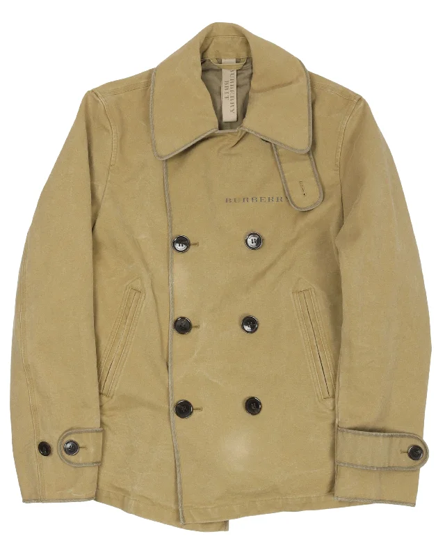 6 Button Short Jacket A-Line Jacket Boat Neck Shawl Collar A-Line Jacket Boat Neck Shawl Collar