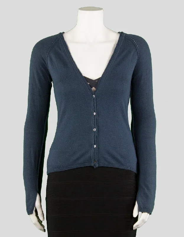 Joie Blue Long Sleeve Cardigan - Small Thin Thick Dense Thin Thick Dense