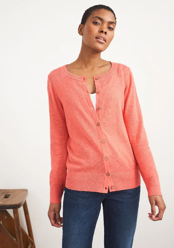 White Stuff Lola Organic Cotton Cardigan, Coral Welt Pockets Slit Pockets Flap Pockets Welt Pockets Slit Pockets Flap Pockets White Stuff Lola Organic Cotton Cardigan, Coral Welt Pockets Slit Pockets Flap Pockets Welt Pockets Slit Pockets Flap Pockets