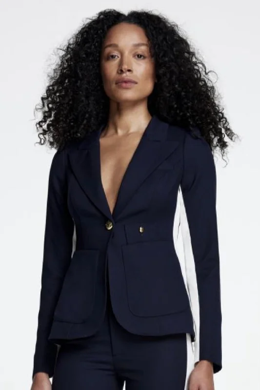 Smythe - Patch Pocket Tux Stripe Blazer - PS25007 - PRE-ORDER* Women's Custom Jacket Smythe - Patch Pocket Tux Stripe Blazer - PS25007 - PRE-ORDER* Women's Custom Jacket