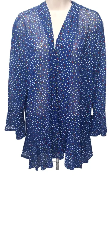 Jacket-Sheer-Open Front-Blue-Polka Dot-3/4 Sleeve-Women's-M24101jm/w Striped Jacket Polka Dot Jacket Floral Jacket Striped Jacket Polka Dot Jacket Floral Jacket Jacket-Sheer-Open Front-Blue-Polka Dot-3/4 Sleeve-Women's-M24101jm/w Striped Jacket Polka Dot Jacket Floral Jacket Striped Jacket Polka Dot Jacket Floral Jacket