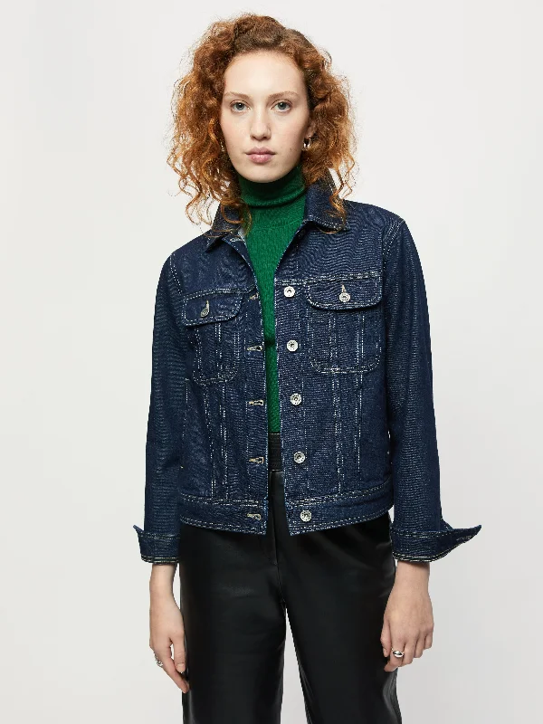 Denim Trucker Jacket | Indigo Welt Pockets Slit Pockets Flap Pockets Welt Pockets Slit Pockets Flap Pockets Denim Trucker Jacket | Indigo Welt Pockets Slit Pockets Flap Pockets Welt Pockets Slit Pockets Flap Pockets