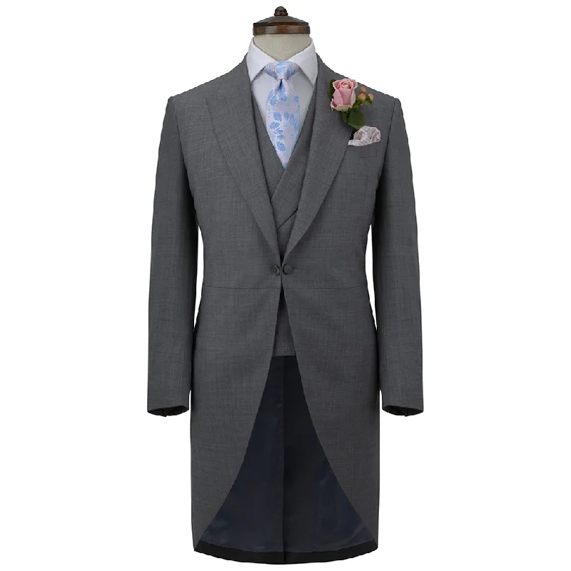 Grey Super 140's Wool Morning Coat Blouse Shirt Tunic