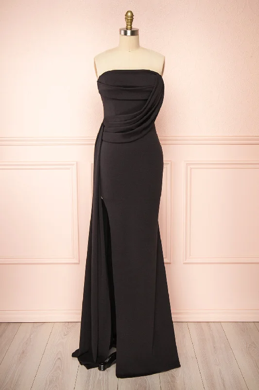 Kele Black | Sleeveless Cowl Neck Mermaid Dress