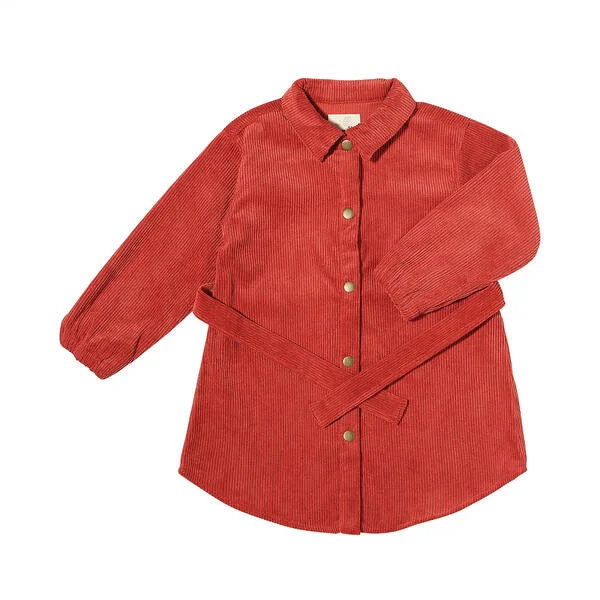 Shannon Coat Dress in Pumpkin Buttoned Toggled Snapped