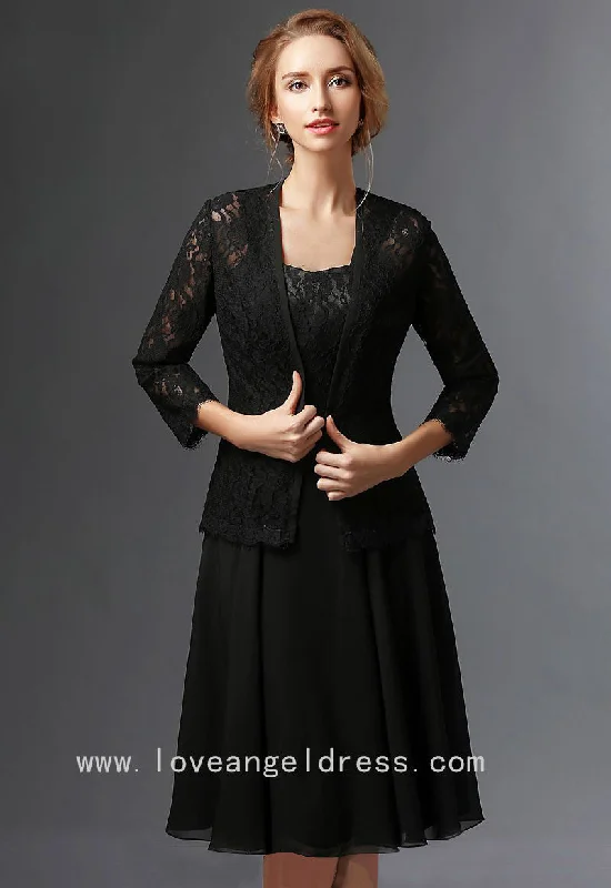 Lace Chiffon Short Mother of the Bride Dresses with Bolero