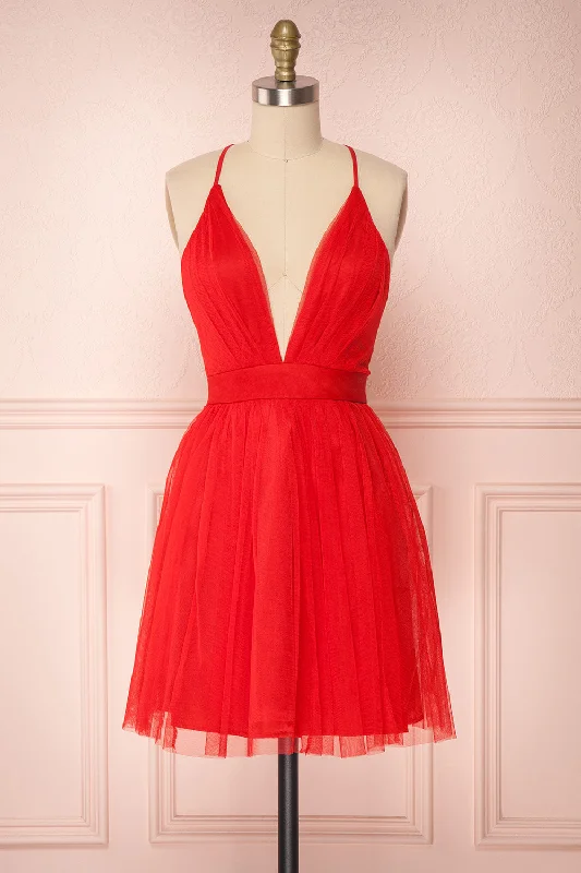 Kamagaya | Red Mesh Dress