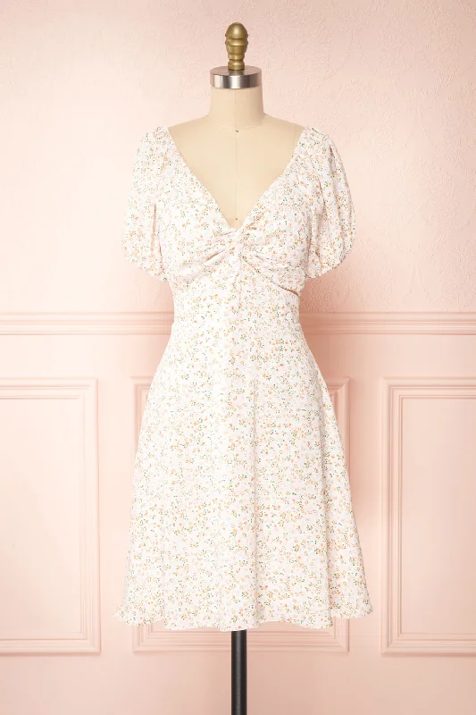 Katoma | Puffy Sleeve Short Floral Dress