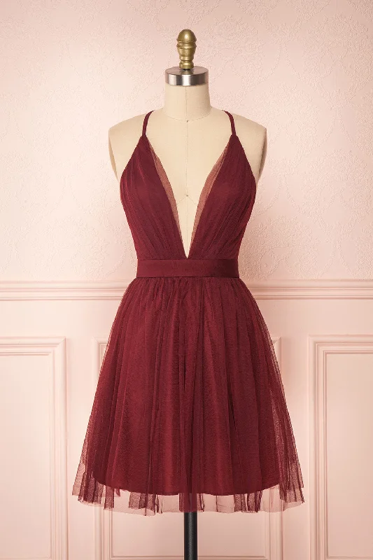 Kamagaya Wine | Burgundy Mesh Dress