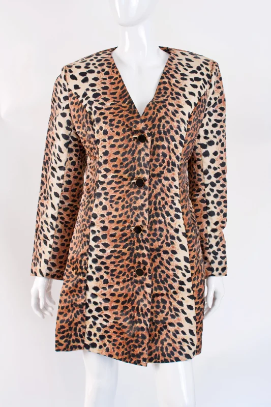 Vintage 60's LILLI ANN Leopard Dress or Coat A-Line Ball Gown Mermaid