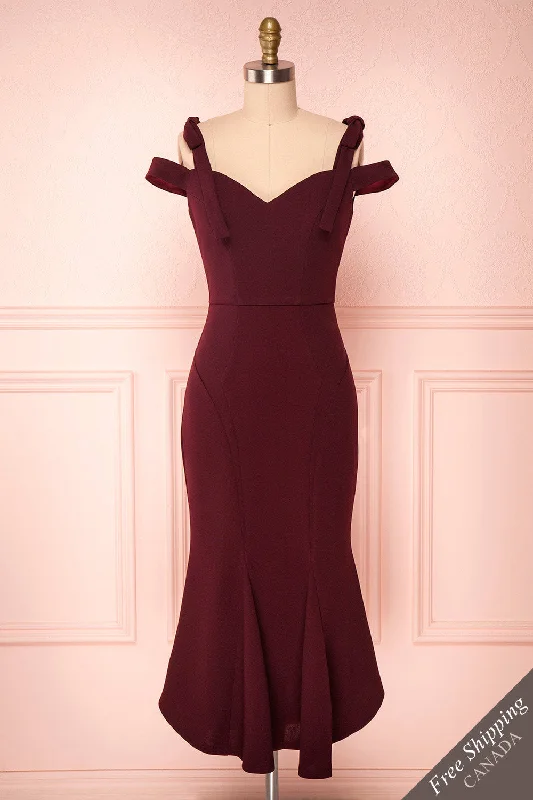 Katrine | Purple-Red Fitted Dress