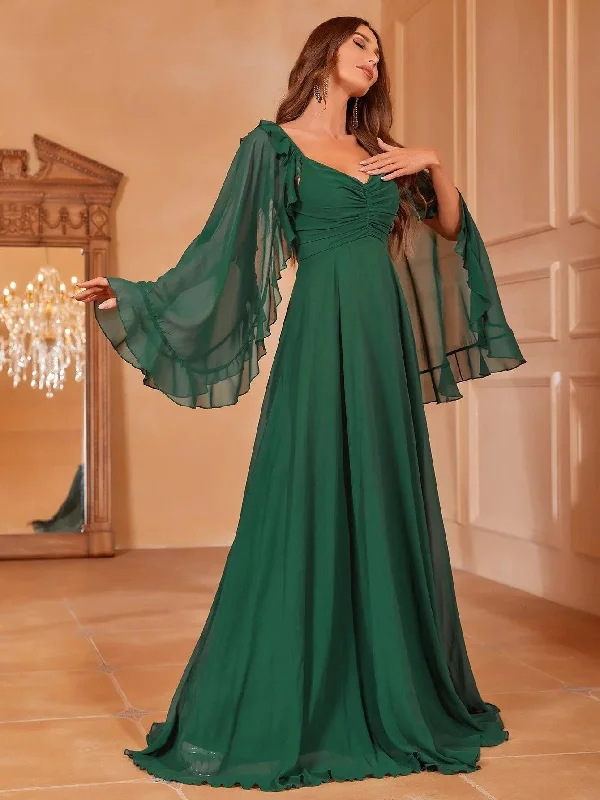 Cape Sleeves Chiffon Party Dress Tunics Essential wardrobe