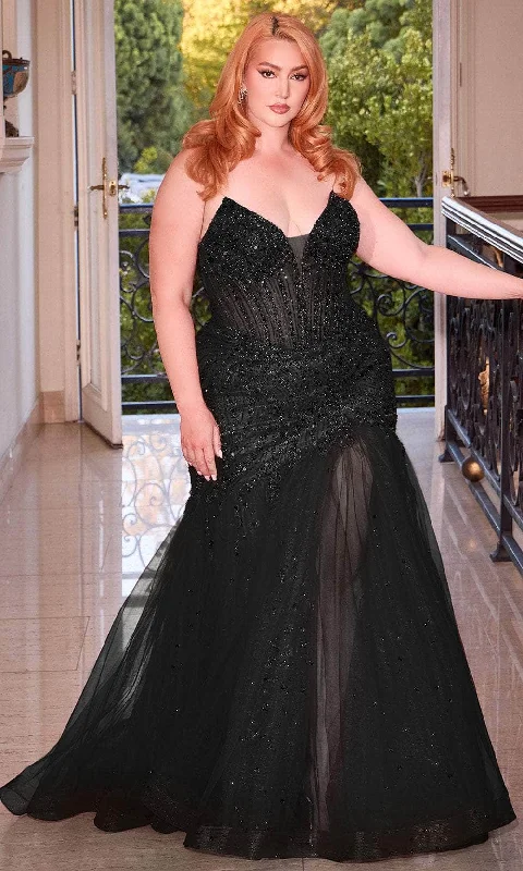 Cinderella Divine CD0214C - Elegant V-Neck Mermaid Evening Dress Chiffon Maxi Beach
