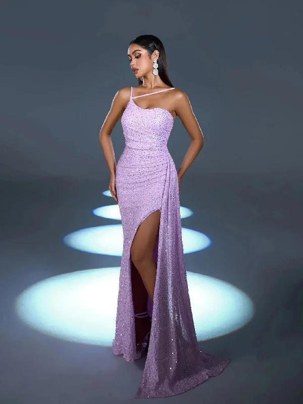 Elegant Asymmetrical Spaghetti Straps Split Thigh Sequin Party Dress Tunics Recommended stylist Elegant Asymmetrical Spaghetti Straps Split Thigh Sequin Party Dress Tunics Recommended stylist