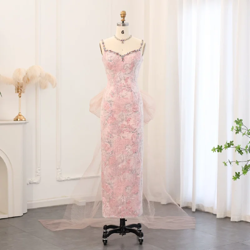Elegant Crystal Pink Spaghetti Evening Dress with Necklace SS516 Tunics Formal black Elegant Crystal Pink Spaghetti Evening Dress with Necklace SS516 Tunics Formal black