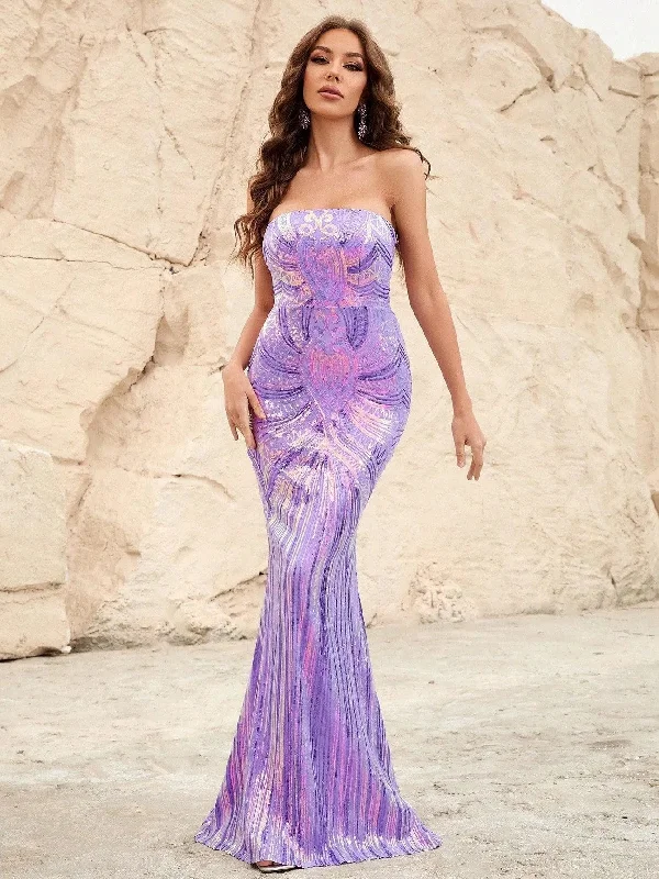 Elegant Mermaid Hem Sequin Tube Party Dress Tunics Timeless classic