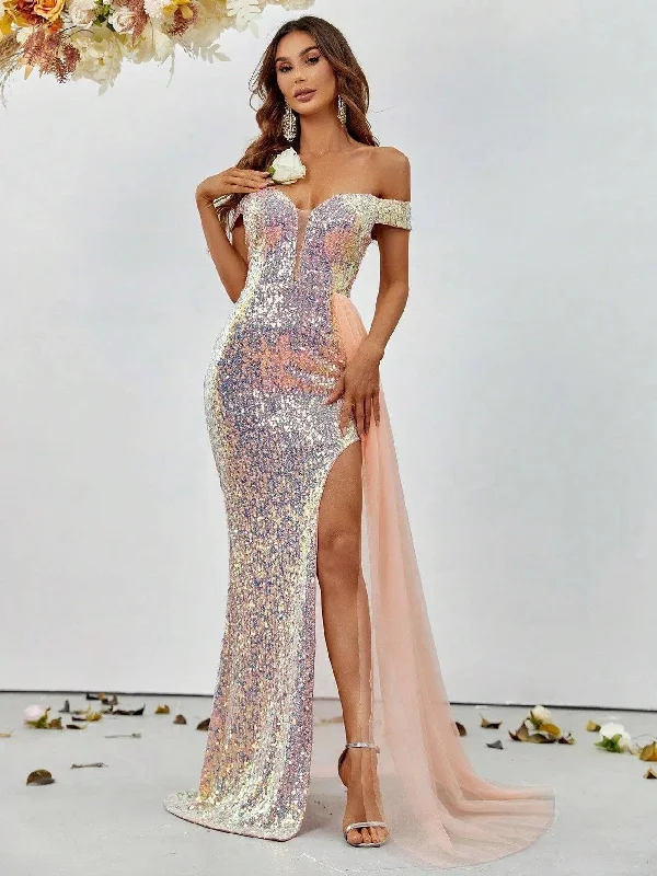 Off Shoulder Sweetheart Neckline Party Dress Tunics Party sparkling