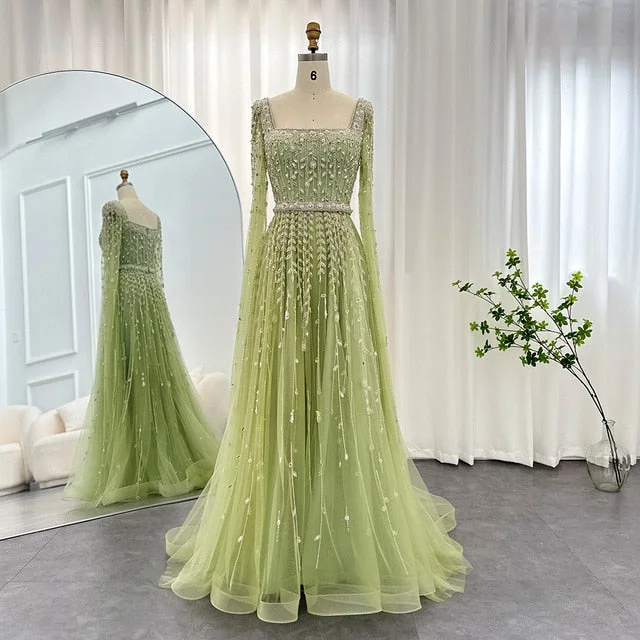 Luxury Square Neck Evening Dress with Cape Sleeves SS494 Tunics Spring floral