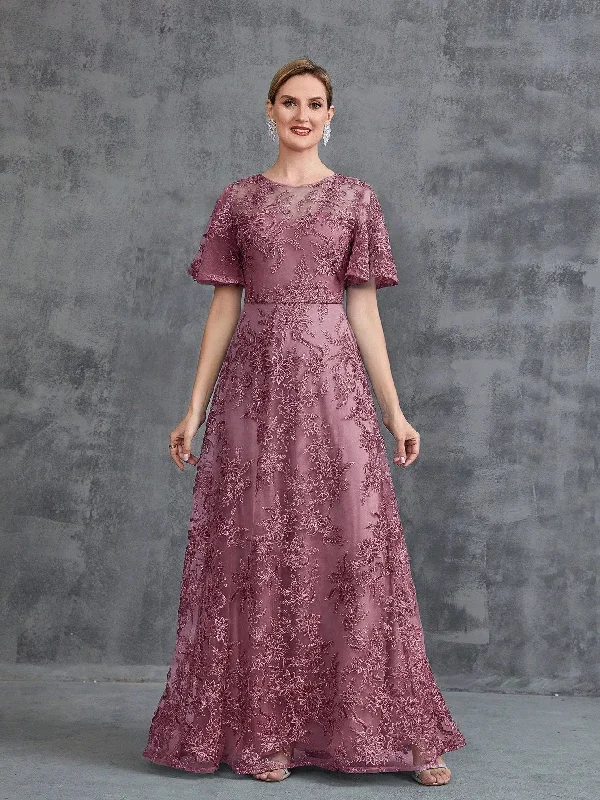 Womens‘ Floral Embroidered Butterfly Sleeves A Line Formal Evening Dress Tunics Sophisticated sleek Womens‘ Floral Embroidered Butterfly Sleeves A Line Formal Evening Dress Tunics Sophisticated sleek