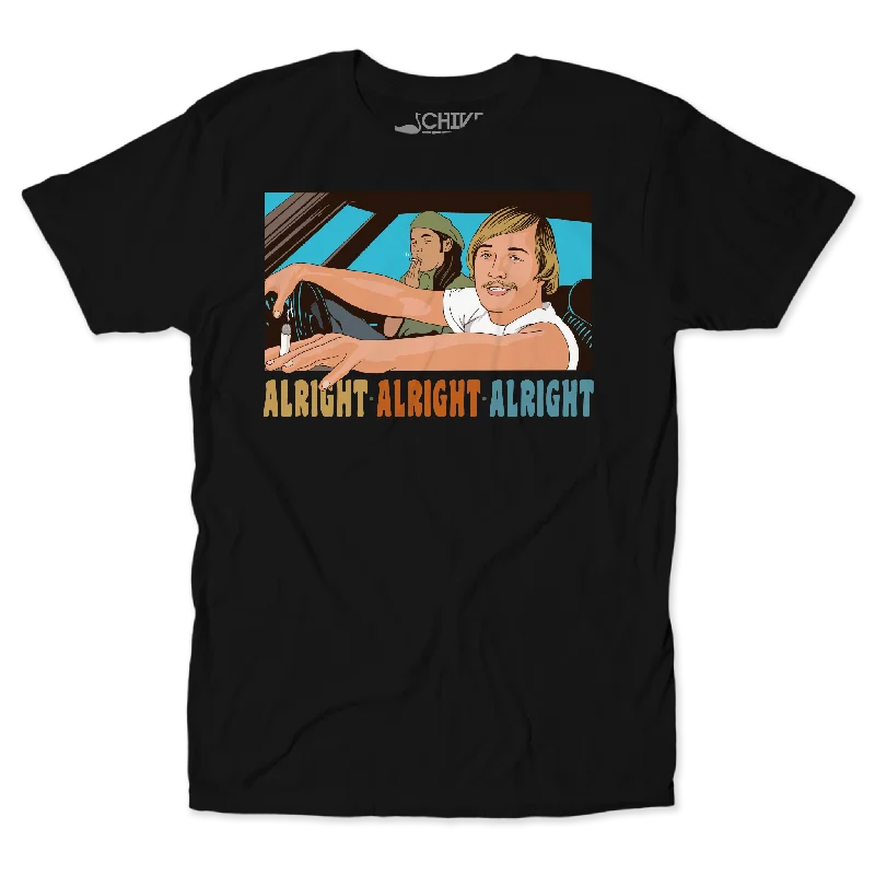 Alright Alright Alright Unisex Tee Front Pockets Side Pockets Patch Pockets Front Pockets Side Pockets Patch Pockets