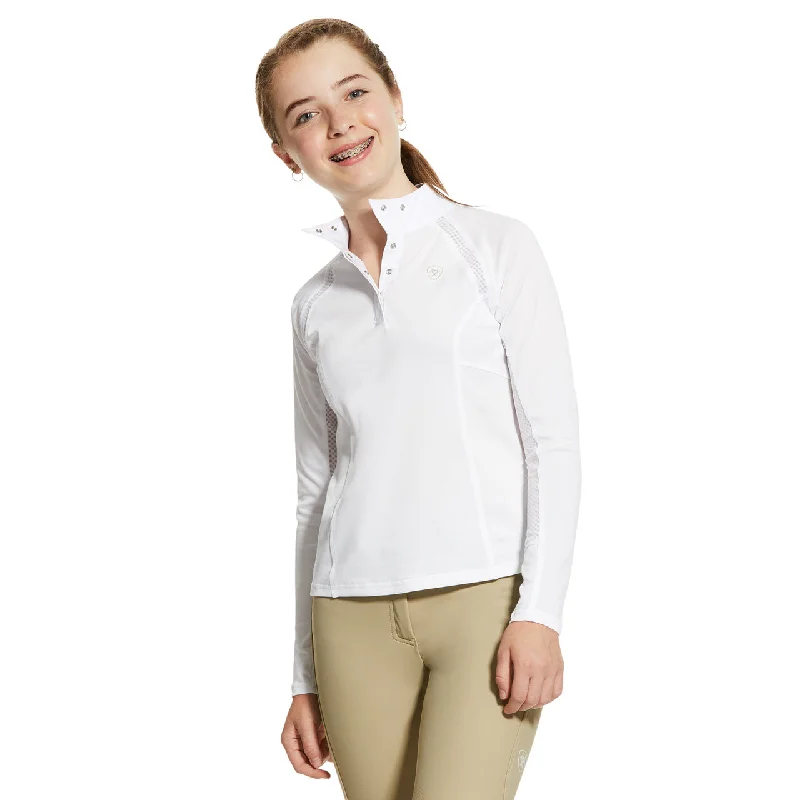 Ariat Girls Sunstopper 2.0 Show Shirt 10030445 Mesh Blend Leather Blend Suede Blend Mesh Blend Leather Blend Suede Blend