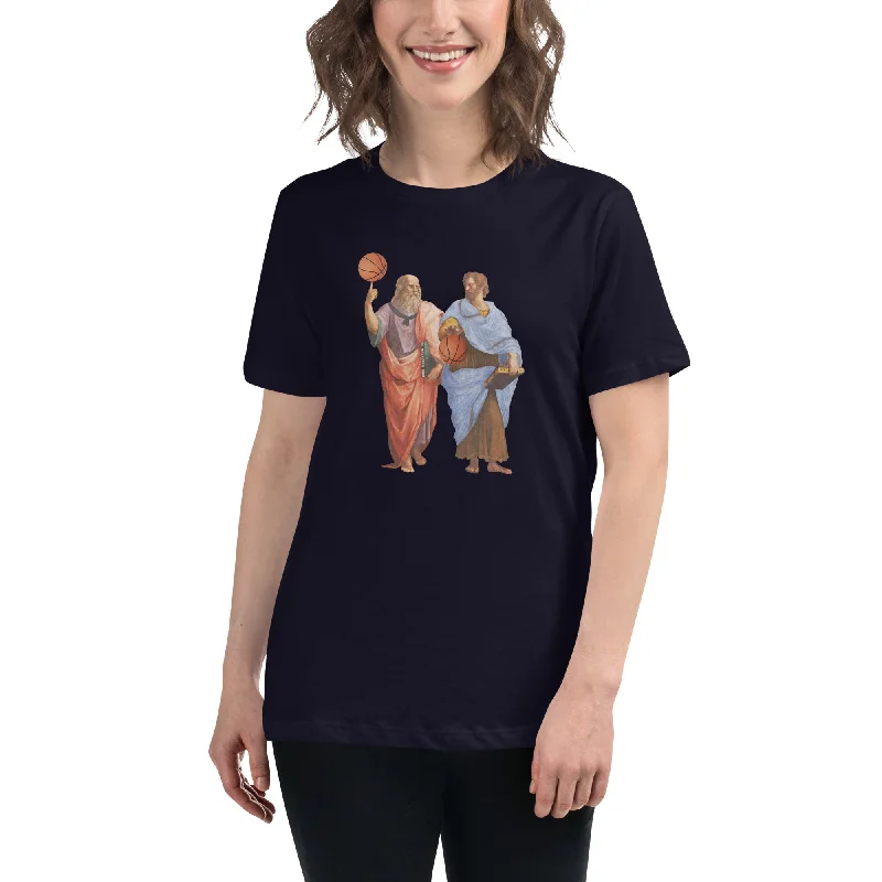 Aristotle and Plato with Basketballs - Women's T-Shirt Chenille Blend Fleece Blend Nylon Blend Chenille Blend Fleece Blend Nylon Blend